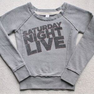 Saturday Night Live SNL Sweatshirt Scoop Neck Women’s S Gray Pullover Comedy NBC